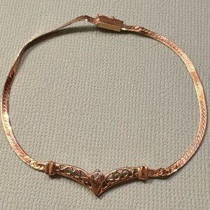 Vintage Elegant 14k 3g Gold Bracelet with Diamond Accent